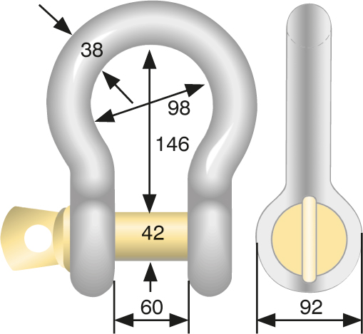Geschweifter Schäkel  17,0 t hochfest