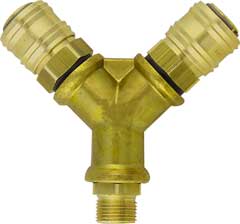 Y-2-fach-Verteiler G 1/2" mit 2 Kupplungs-Weibchen