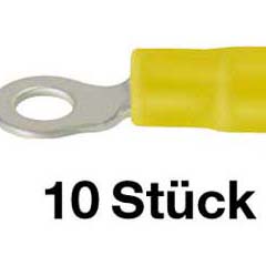 10 Stk.Ringkabelsschuh isoliert M8-gelb für Kabel 4,0-6,0mm²
