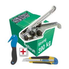 PolyStrong Verpackungs-Set mit Ratschspanner,13mm Band +2 Messer