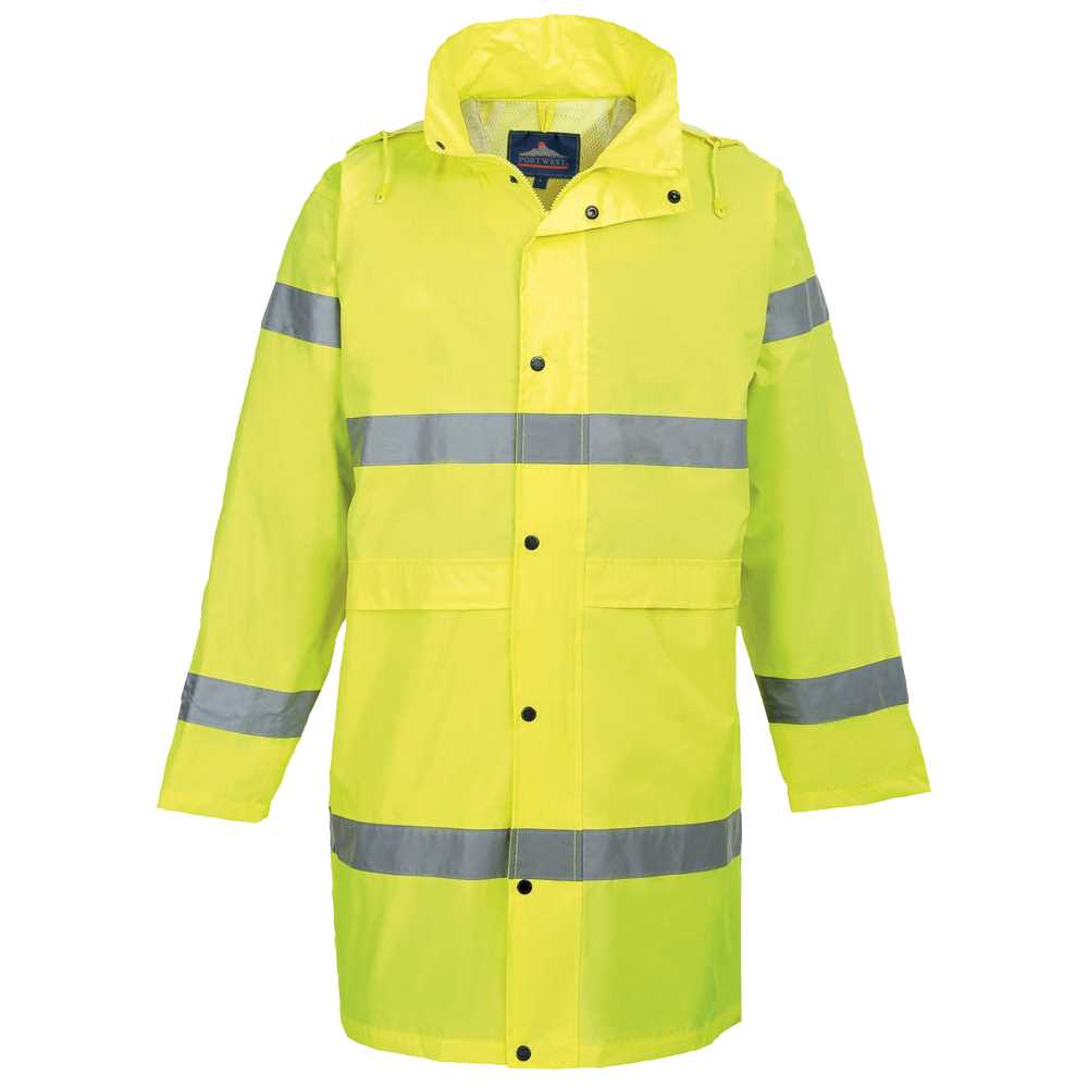 Regenmantel Warnschutz Gr. L gelb EN 20471 Klasse 3, EN 343 3.1