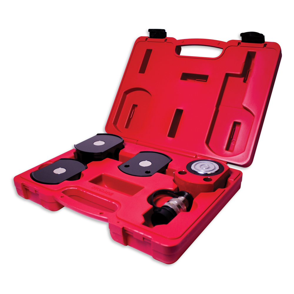 Flachzylindersatz 20t/11mm Hub Komplettsatz Magnetadapter mit Koffer