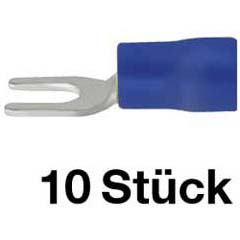 10 Stk.Gabelkabelschuh 1,5-2,5mm² M4 blau