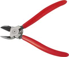 Kunststoff-Seitenschneider 130mm 30° gebogen,Spiralfeder,Schenkel PVCgetaucht