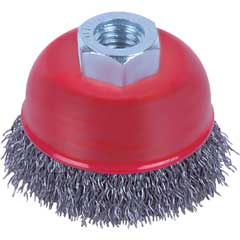 Topfbürste UNI 100x22,2 0,4mm Stahldraht für Flansch-Aufnahme