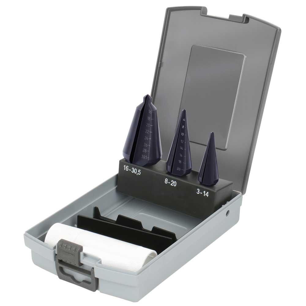 Schälbohrer-Satz 4-teilig,Schälbohrer: 3-14,8-20,4-30.5 und Schneidpaste