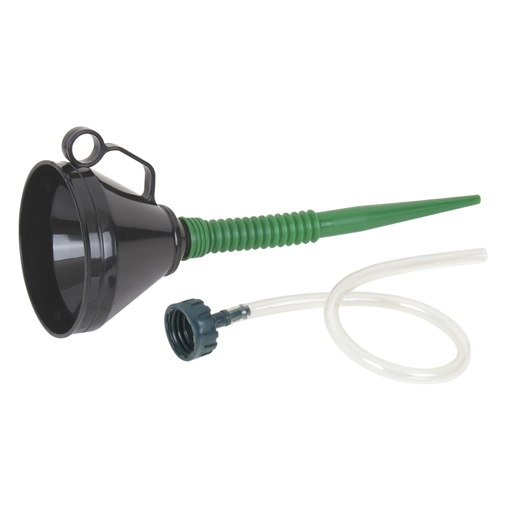 Kunststofftrichter 160mm Ø mit Sieb flexiblem Stutzen und Schlauch