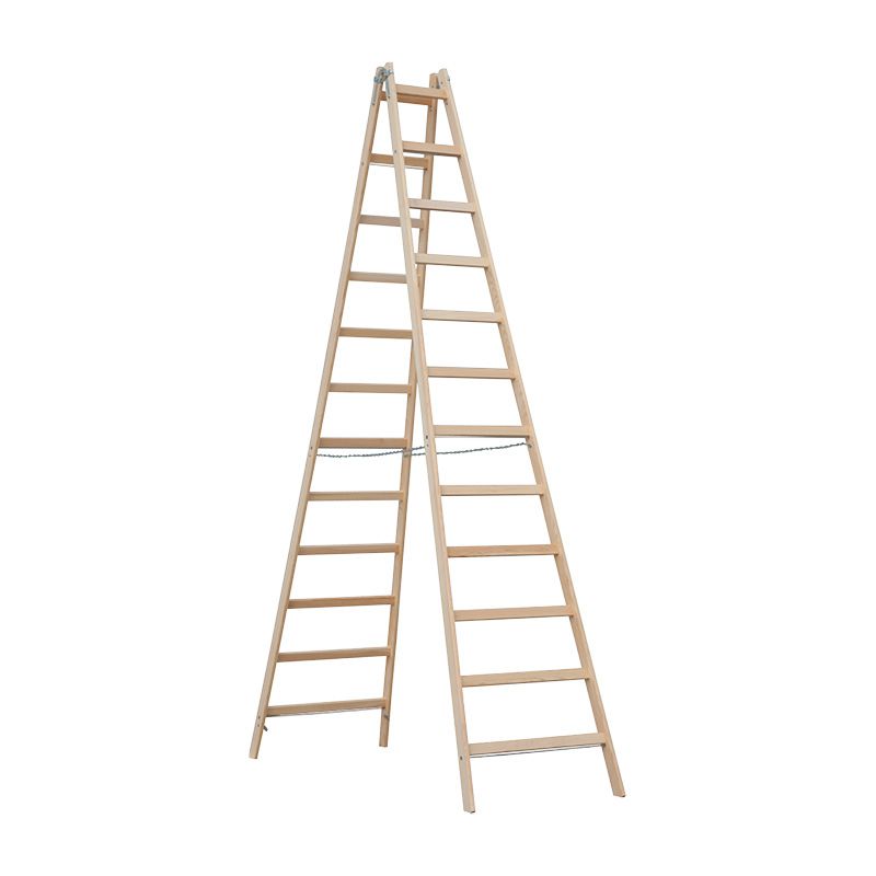 Holzdoppelleiter 12 Stufen HZ-12,0 Sprossenanzahl: 2 x 12 Länge: 3,76 m
