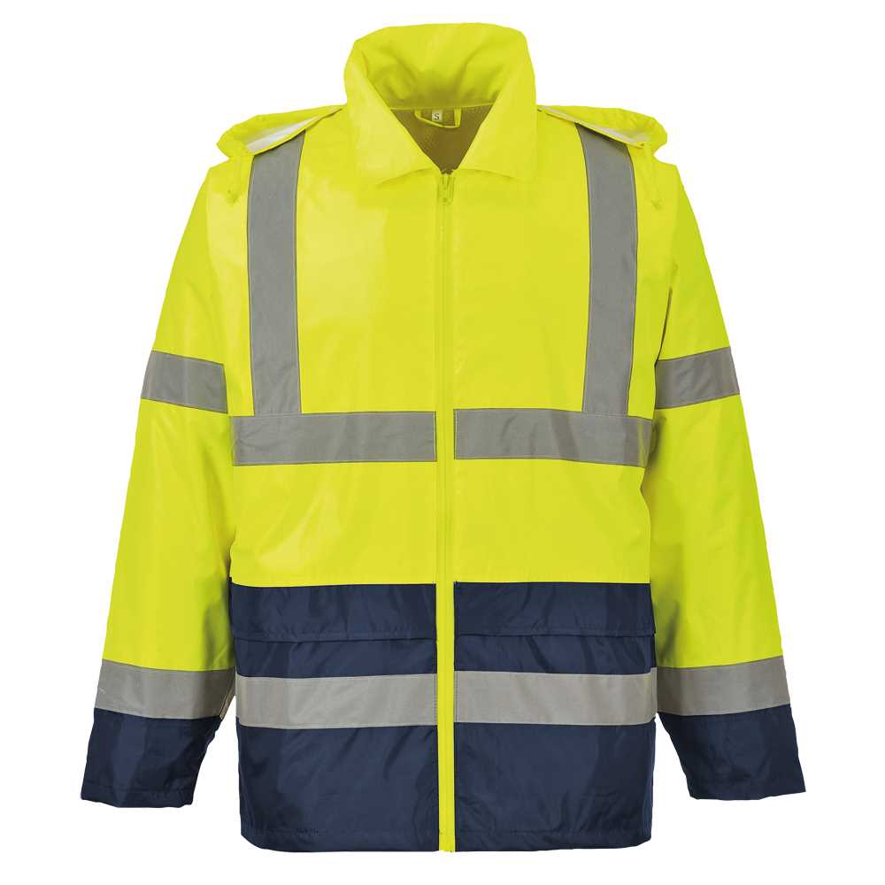 Regenjacke Warnschutz 2-färbig Gr. XL gelb/marine EN 20471 Kl.3, EN 343 3.1