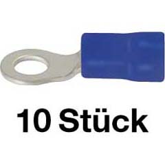 10 Stk.Ringkabelsschuh isoliert M6-blau für Kabel 1,5-2,5mm²
