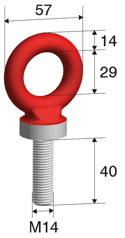 Ringschraube hochfest M14 Tragfähigkeit 1.200kg