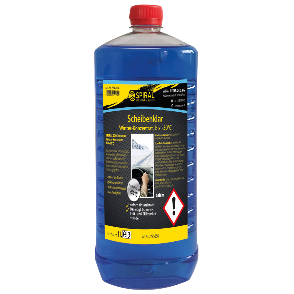 Scheibenklar mit Frostschutz bis -30°C 1 Liter Flasche, Konzentrat  verdünnbar