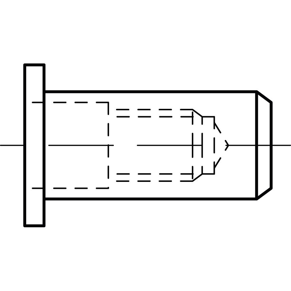 Flachkopf Blindnietmutter ST A2K M 6 GESCHL. VZ MATERIALST. 0,5-3,0MM VE=500