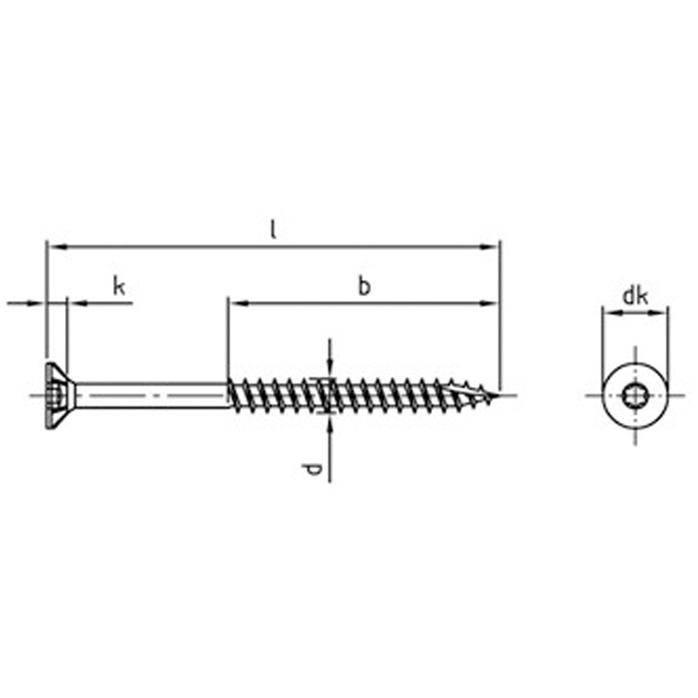 Senkspanplattenschraube A4 6 x 60/36 TX ROST-UND SÄUREBEST. TEILGEW. *VP=100
