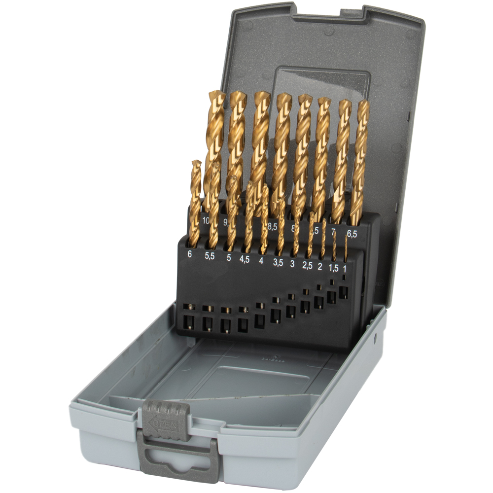 HSSG TIN-Spibo-Satz Ø1-10mm-19-teilig 0324 / 135°/0,5 steigend