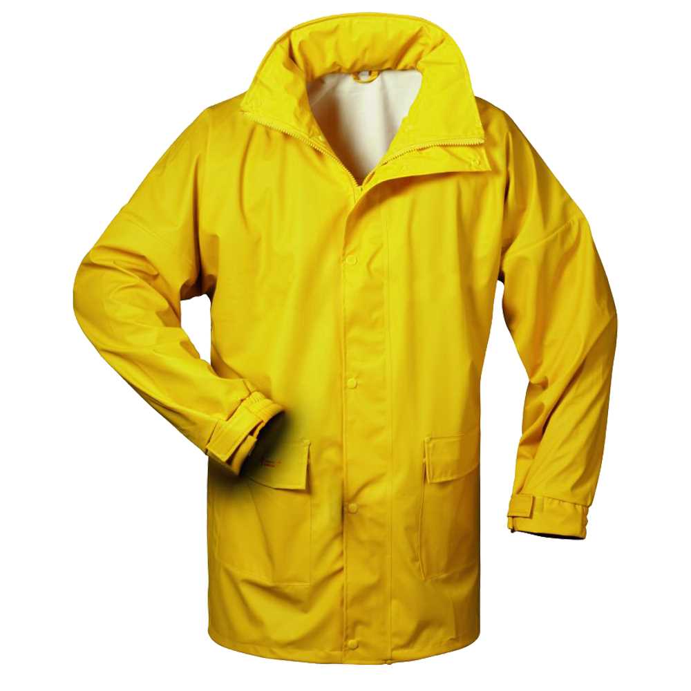 Regenjacke gelb, PU Gr. 3XL Kapuze Zipp und Druckknöpfe, 2 Pattentaschen