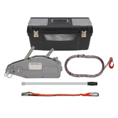 Super-Leicht-Hubzug 0,8t Komplettset Hebeband 1m, Zugseil 10m+Haken - in Box