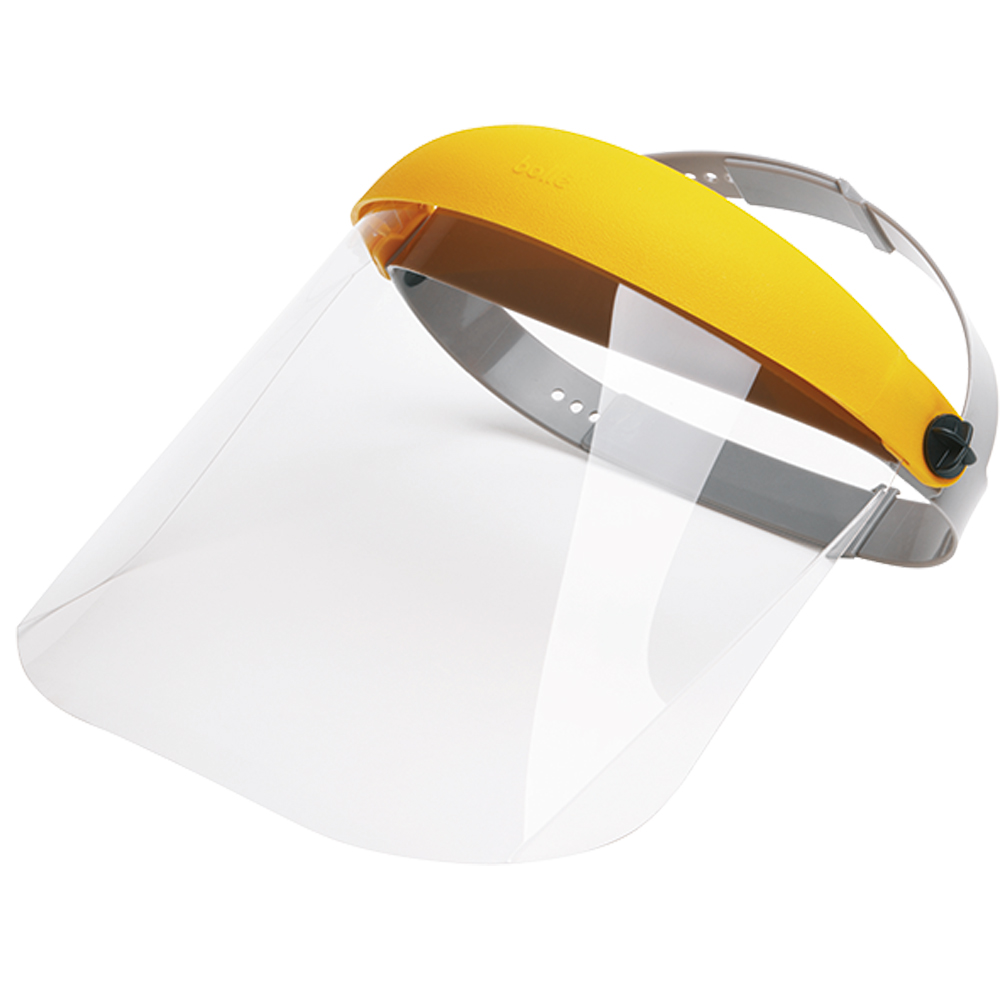 Schutzschild, hochklappbar, Azetat EN 166 2-1,2 UV-Schutz