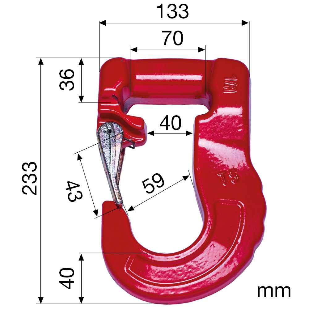 Rundschlingen-/Hebebandhaken RH-5 rot Tragfähigkeit 5.000kg