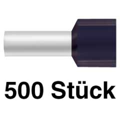 500 Twin-Endhülsen 1,50/16/8mm schwarz isoliert