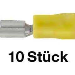 10 Stk.Flachkabelschuh 6,3 gelb/Weibchen für Kabel 4,0-6,0mm²