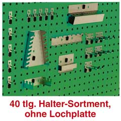 Haltersortiment 20-teilig,PERFO,mit vielen Kleinteilen