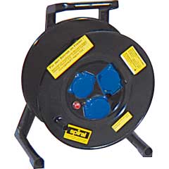 Kabeltrommel,leer,Gummi,IT266MD3 3x230V/16A,IP44,bis 40m,Thermoschutz