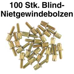 Blindnietschrauben M 5 x 15 mm VP=100 Stahl verzinkt