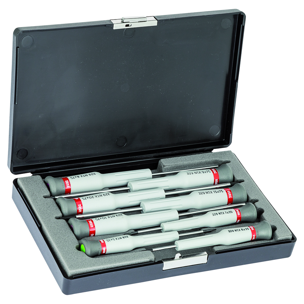 Feinmechaniker-Schraubenzieher-Set U329N 8-teilig,5 Schlitz- und 3 PH-Klingen