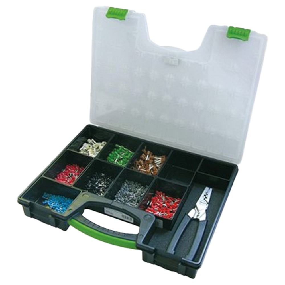 Aderendhülsensortiment Farbserie mit Zange 1150 Tlg.