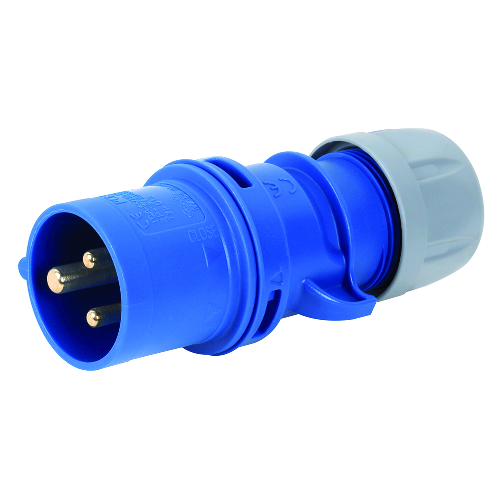 CEE-Stecker 230V/16A,3-polig,3P-6H blau