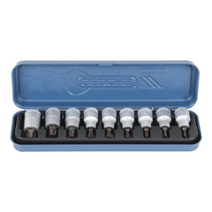 Nuss-Box TORX-2 9-teilig TX20-60 für Torx-Schrauben,1/2",4-Kant,CV-Qualität