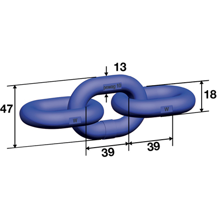 1m Kette Nicralloy G10/13mm - 6,7t GKL10 hochfest,nach EN 818-2