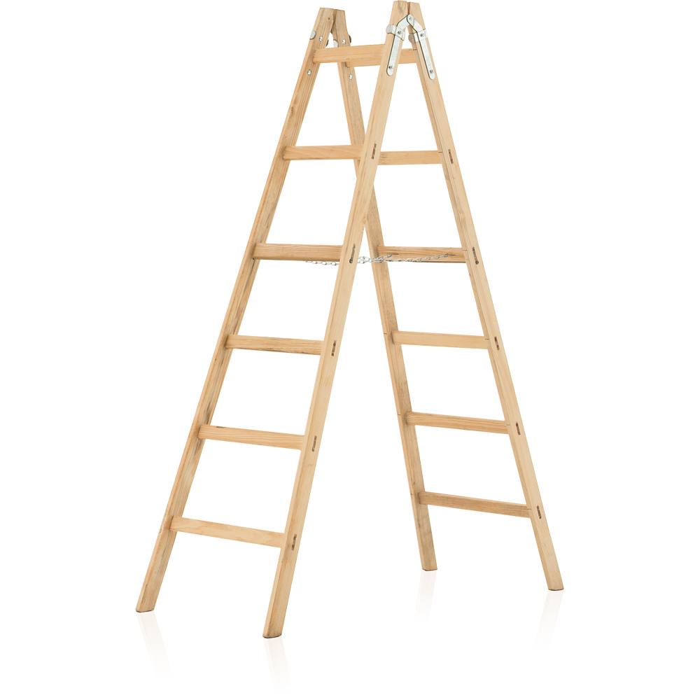 Holz-Doppel-Leiter 2x10 Tragkraft 150kg imprägniert,Ö-Norm EN