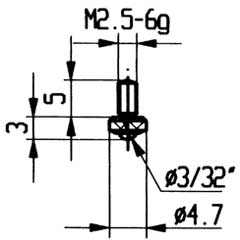 Messeinsatz Modell 14 für alle Messuhren mit Innengewinde M2