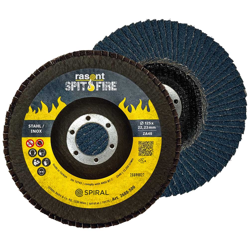 Fächerscheibe RASANT Spitfire 125mm K40 Zirkonkorund für Stahl/Inox