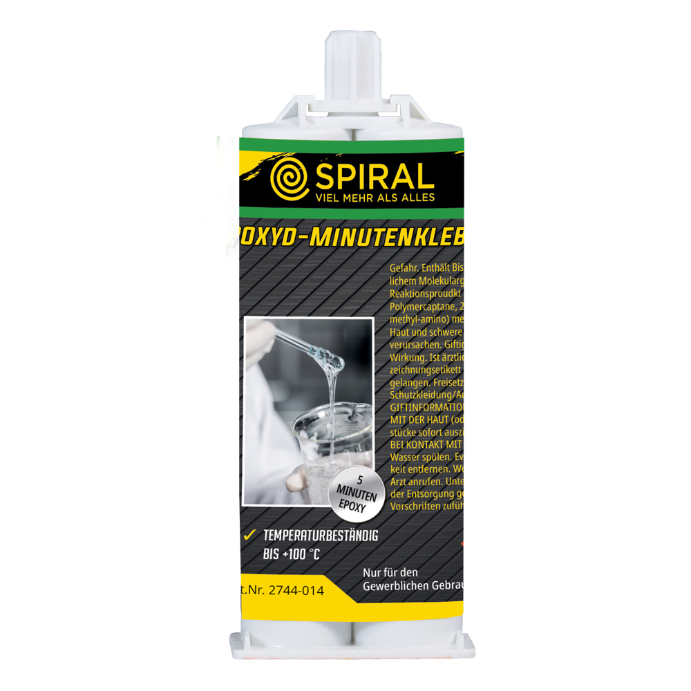 Epoxyd-Minutenkleber transparent 24ml Doppelspritze mit Adapter und Mischdüse