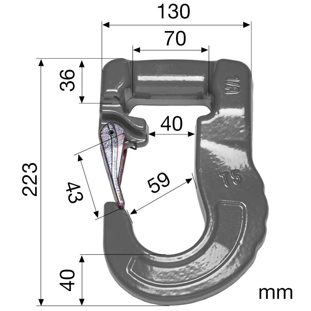 Rundschlingen-/Hebebandhaken RH-4 grau Tragfähigkeit 4.000kg