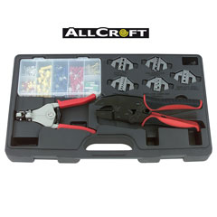 Press-u.Abisolierzangen-Satz,281-teilig 5 Funktionen,Pressteilsortiment,Koffer