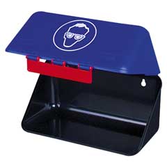 Brillenbox blau 236x120x120mm aufklappbar, für Wandmontage