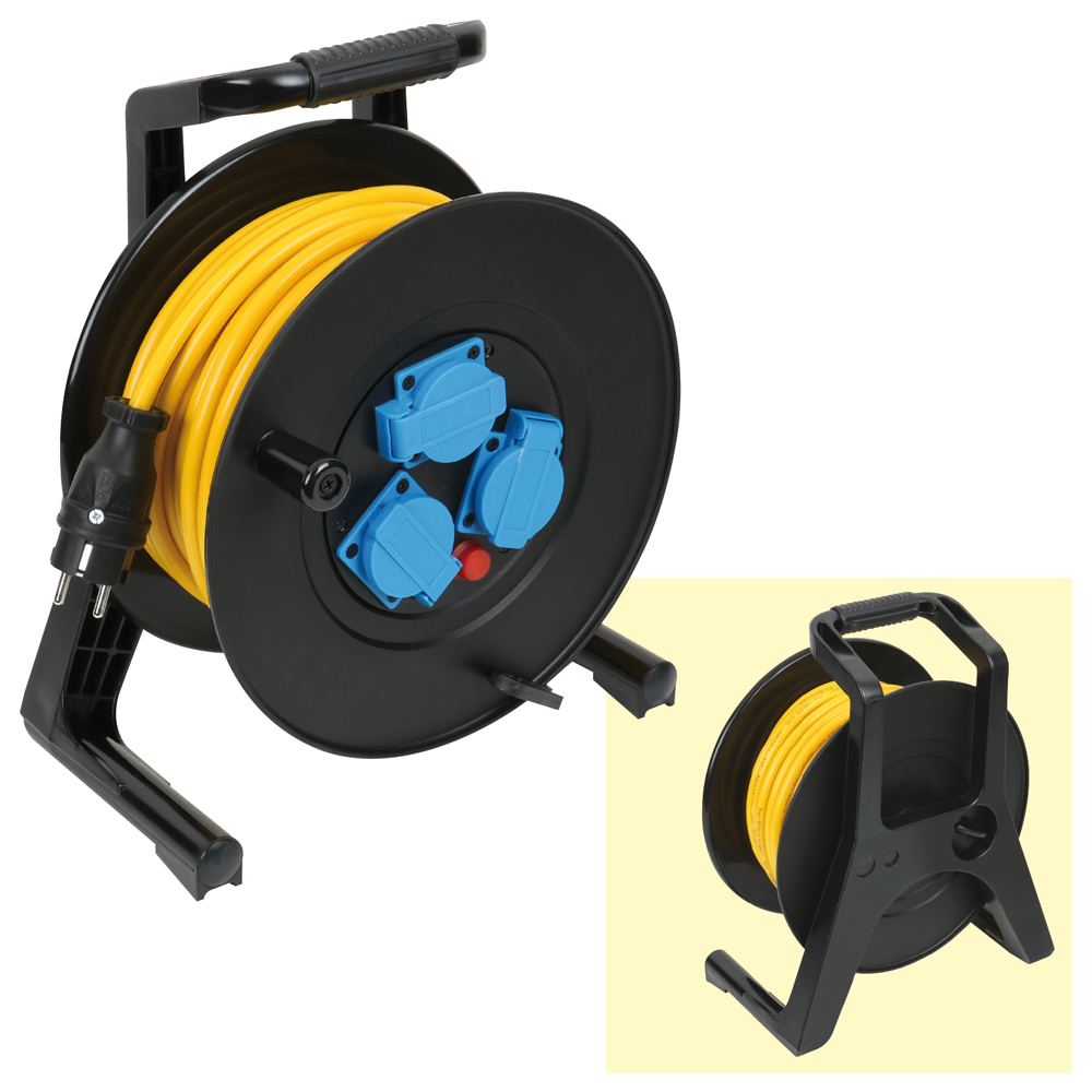 Leitungsroller 230V/16A,25m 3x1,5mm² Baurobust K35,3x230V,IP44,Thermoschutz