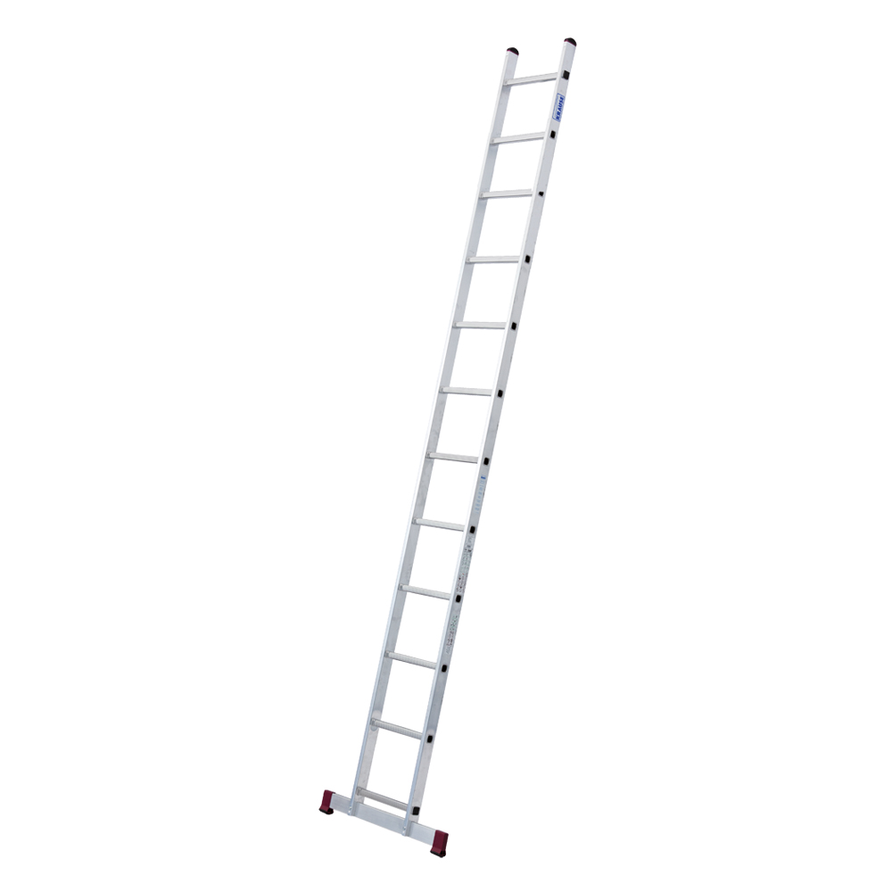 Alu-Sprossenanlegeleiter 3,4m,12 Spro. Gummifüße,vernietete Sprossen