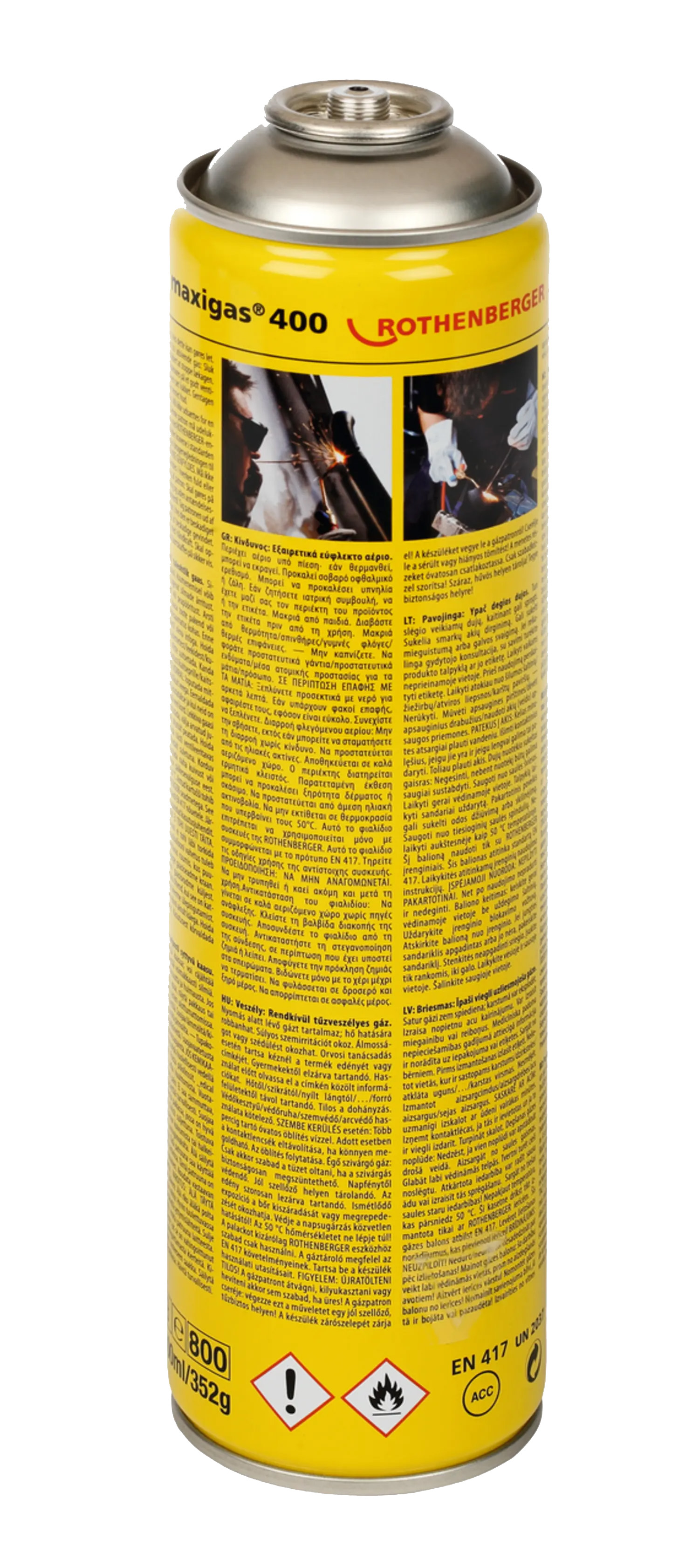 Gaskartusche Maxigas 400, 600ml Gewindeanschluss 7/16"