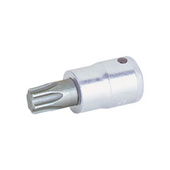 Torxnuss 3/4" TX 70-80mm lang CV-Stahl,verchromt,Einsatz brüniert