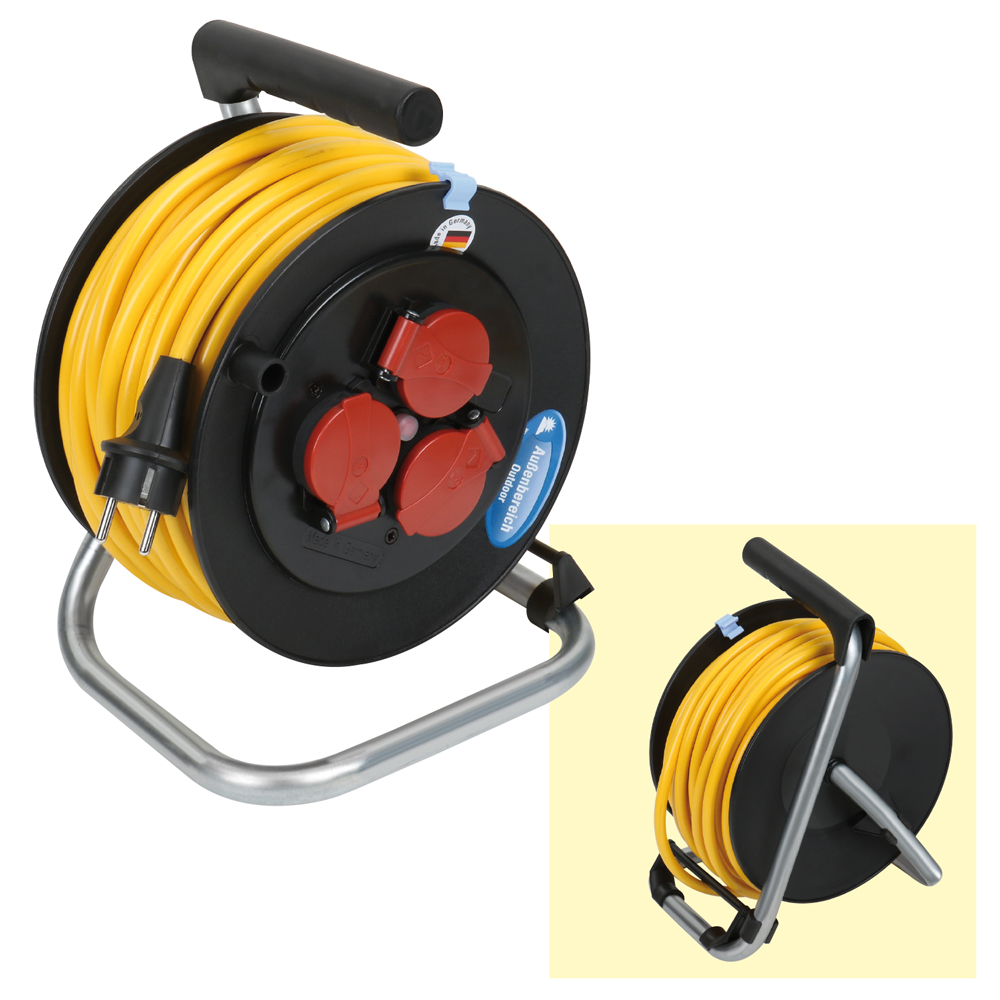 Leitungsroller 230V/16A,25m,3x1,5mm² AT-N07V3V3-F-K35,3x230V,IP44,Thermosch.