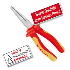 Langbeck-Flachzange 160mm EN60900 stückgeprüft,Chrom-Vanadium,verchromt