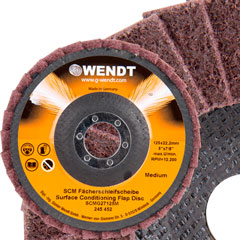 Vlies-Fächerschleifscheibe medium 125x 22,2mm,zum Mattieren und Reinigen,rot