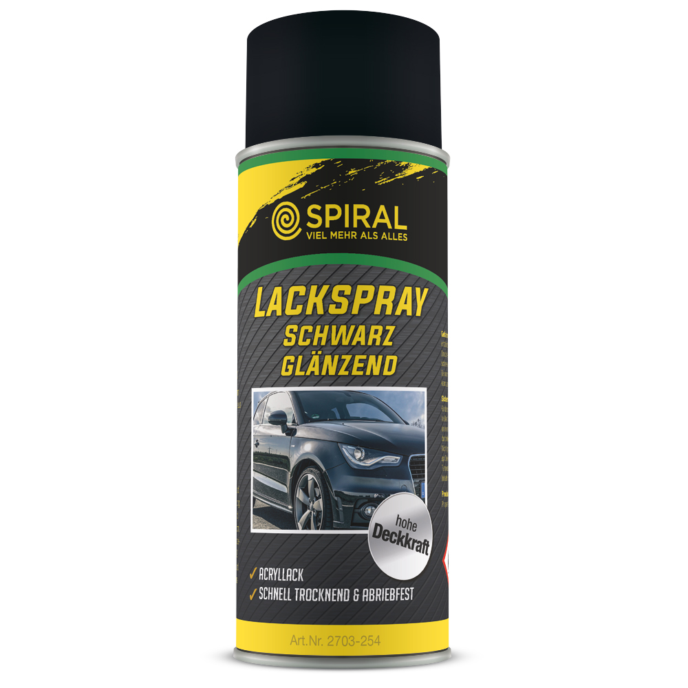 Lackspray glänzend tiefschwarz 400ml RAL 9005 schnelltrocknend,abriebfest