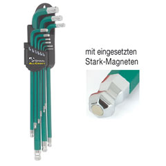 Magnet-Kugelkopf6-kant-Satz 1/16"-3/8" 9-teilig,extra lang,S2