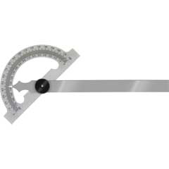 Winkelmesser 120mm, Bogen-Ø=80mm Stahl,mattverchromt, im Etui